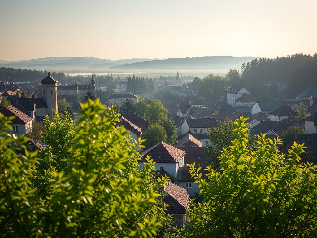 Malowniczy widok kwitnących drzew wiśni i czereśni w parku miejskim w Białej Podlaskiej.